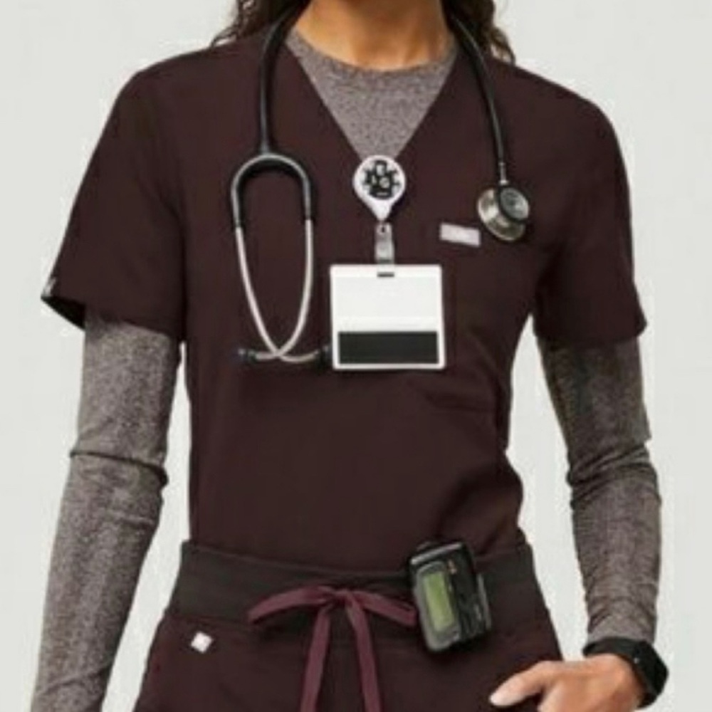Figs Espresso Catarina Scrub Top Medium